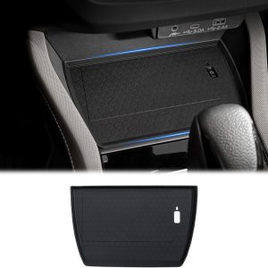 JKCOVER Center Console Wireless Charging Protective Non-Slip Mat Compatible with 2025 Subaru Forester Interior Accessories Waterproof Silicone Protection Pad Black