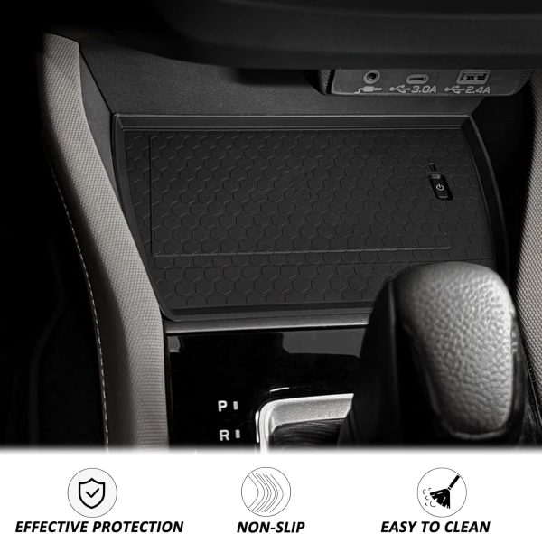 JKCOVER Center Console Wireless Charging Protective Non-Slip Mat Compatible with 2025 Subaru Forester Interior Accessories Waterproof Silicone Protection Pad Black - Image 4