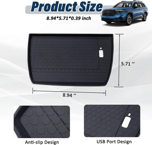 JKCOVER Center Console Wireless Charging Protective Non-Slip Mat Compatible with 2025 Subaru Forester Interior Accessories Waterproof Silicone Protection Pad Black - Image 5