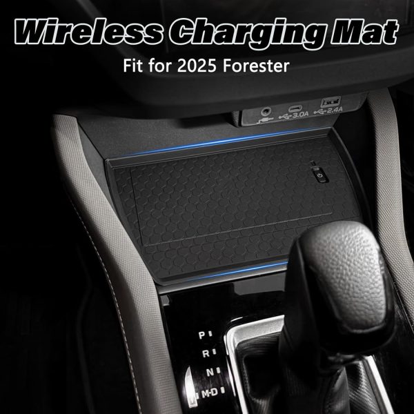 JKCOVER Center Console Wireless Charging Protective Non-Slip Mat Compatible with 2025 Subaru Forester Interior Accessories Waterproof Silicone Protection Pad Black - Image 6